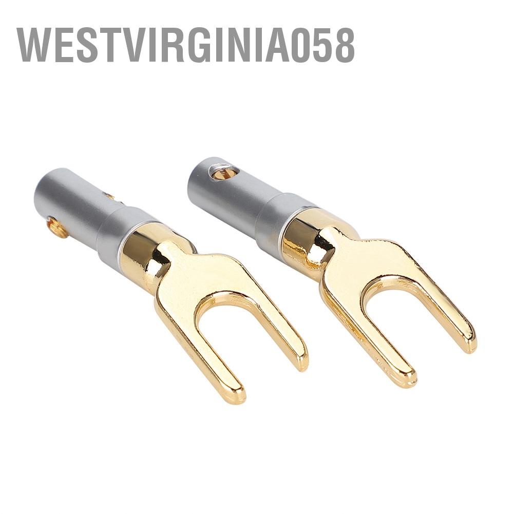 Có thể bán buôn 2 cái U Spade Loa Cắm Âm thanh Vít Ngã ba Đầu nối Giắc cắm Bộ chuyển đổi Đồng nguyên chất mạ vàng Hàng giao ngayWestvirginia058