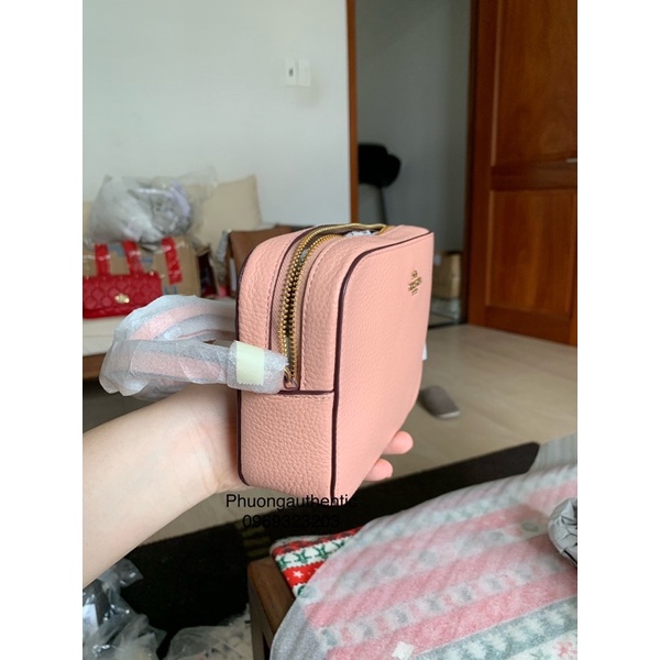 Túi Coach mini camera bag hồng cam nude cực đẹp AUTHENTIC