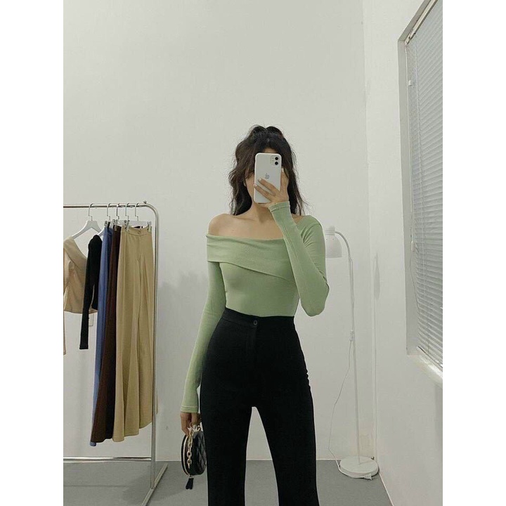 Quần loe vải 1 khuy