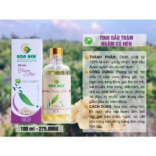 Tinh dầu tràm nguyên chất ngâm củ nén - hoa nén