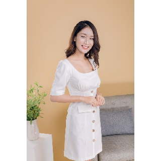 ĐẦM CỔ VUÔNG TAY LỠ