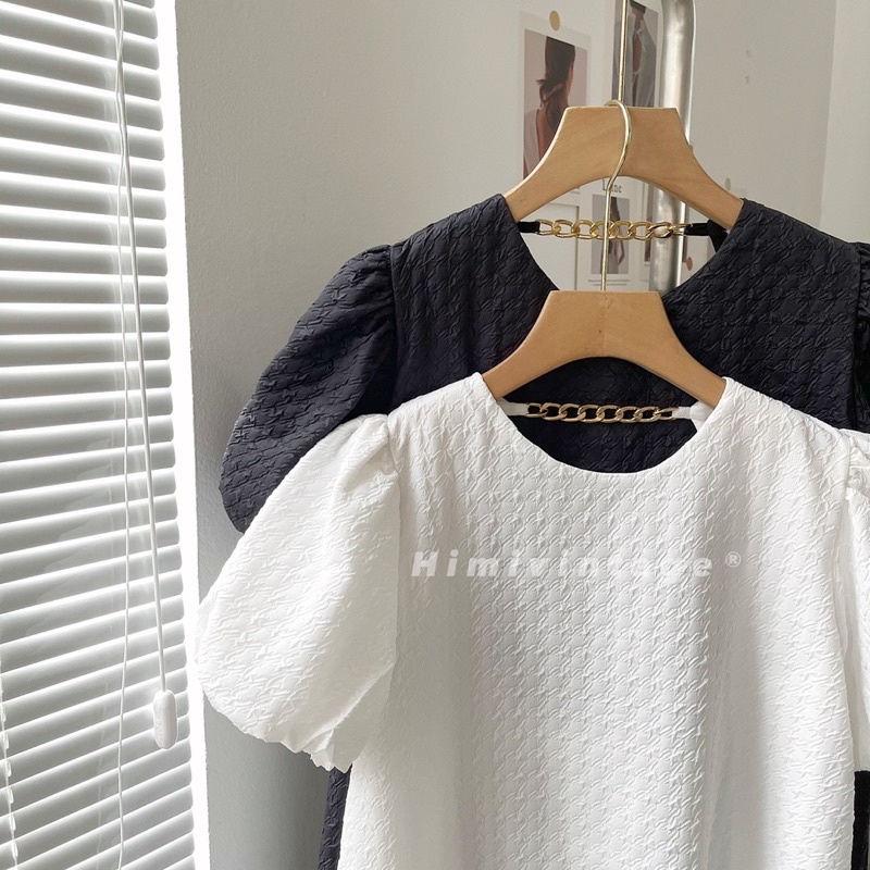 Váy xốp tay bồng có xích lưng