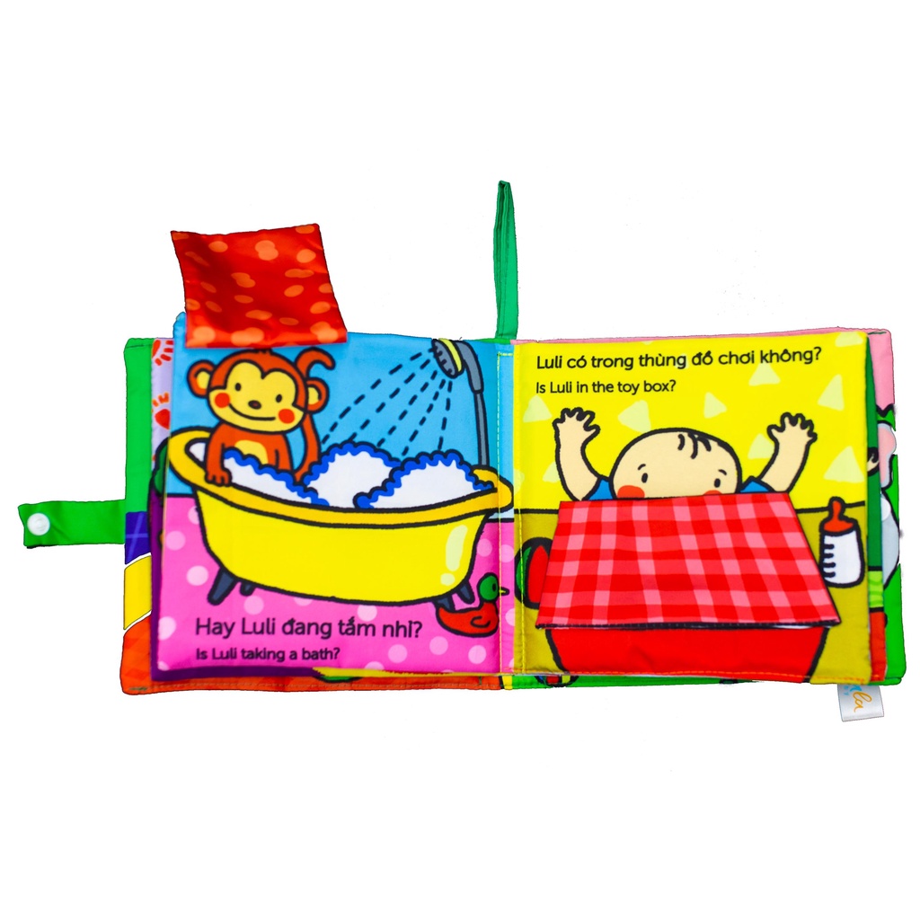 Sách Vải Giáo Dục Sớm Cho Bé 0-4 Tuổi - Đa Tương Tác Lật Mở Song Ngữ - Lalala Baby