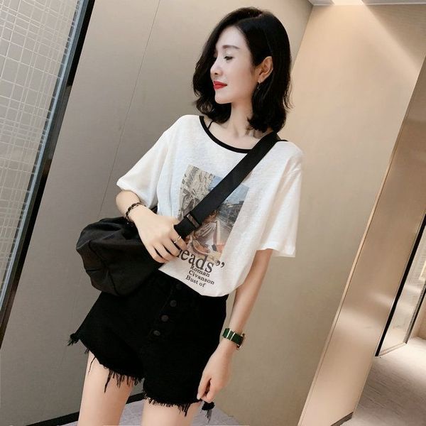 NRVP Áo Thun Nữ Tay Ngắn Dáng Rộng Thời Trang Phong Cách Hàn Quốc