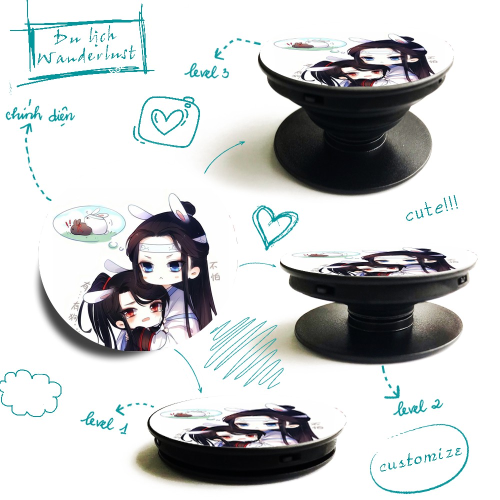 Giá đỡ điện thoại Ma đạo tổ sư Manhua Chibi siêu cute Ngụy Vô Tiện - Ngụy Anh - Lam Trạm - Lam Vong Cơ