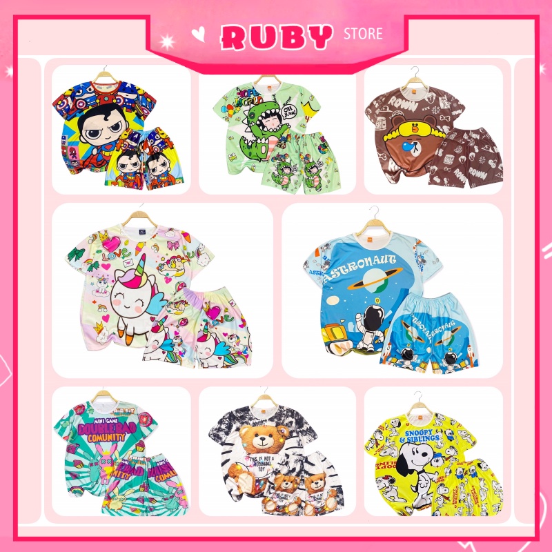 [Đồ bộ gia đình] Full Size cho bé &amp; người lớn Set bộ Bò Sữa Hoạt Hình Nhiều Mẫu (5KG - 70KG) chất thun mềm mịn mát DBRBD