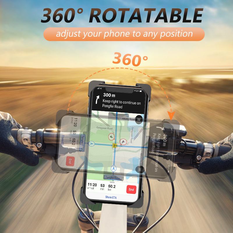 Waterproof Bicycle Phone Holder for Mountain or Road with Touch Screen/360 ° Rotating Bracket for All Smartphone