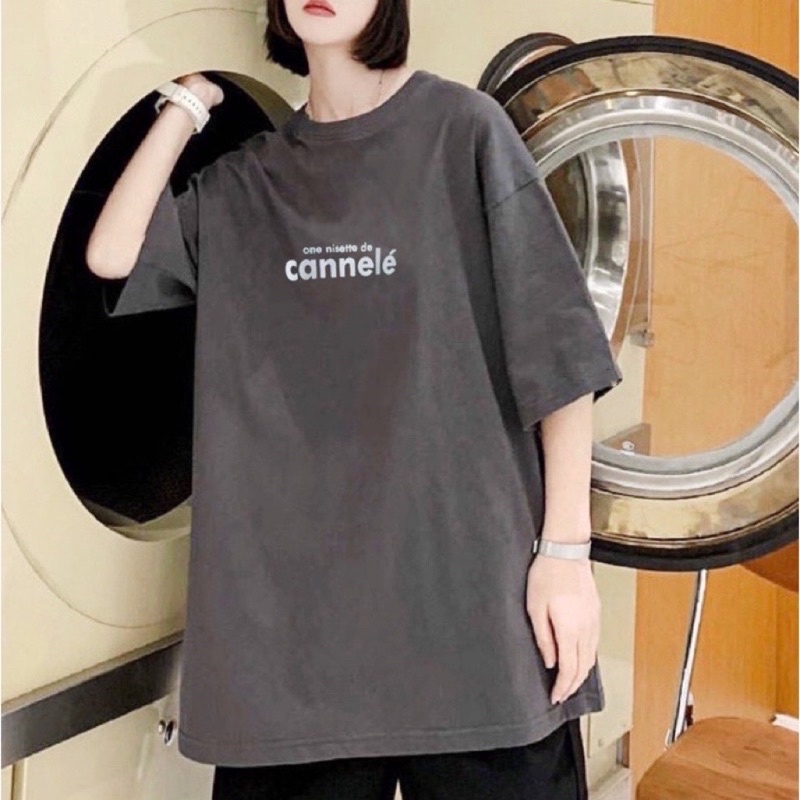 Áo thun phông logo tay nam nữ PINK tay lỡ form rộng CANNELÉ Unisex