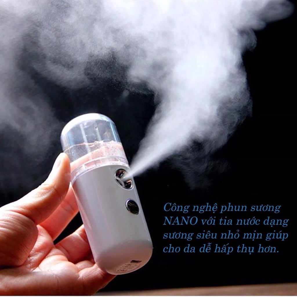 Máy xông mặt xịt khoáng nano mini phun sương dưỡng da sạc điện