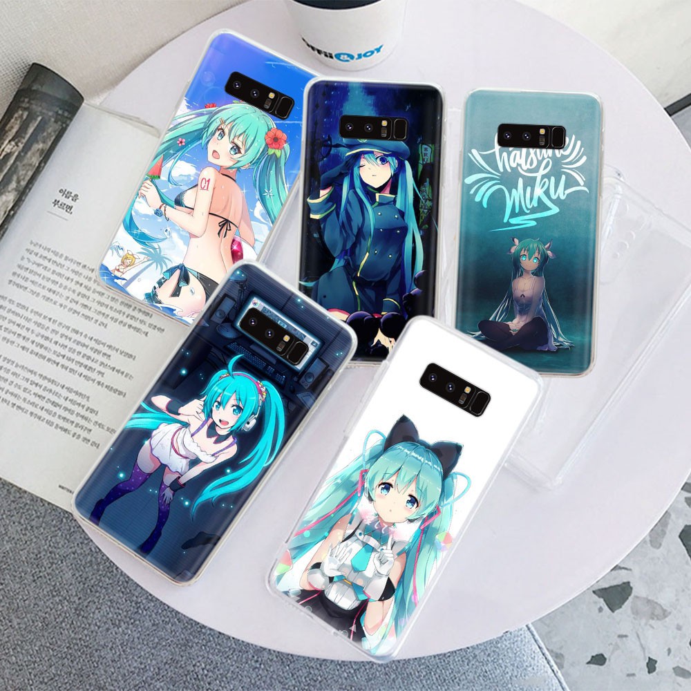 Ốp điện thoại trong suốt hình Hatsune Miku cho SAMSUNG GALAXY S6 S7 EDGE S8 S9 PLUS A9 Tr78