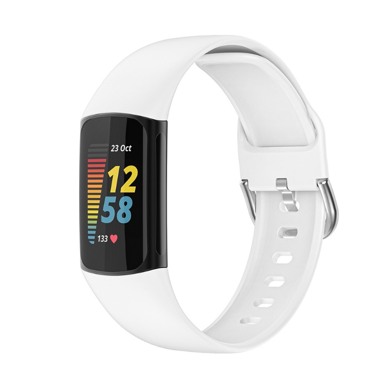 Dây Đeo Thay Thế Chất Liệu Silicon Màu Trơn Cho Fitbit-Charge 5