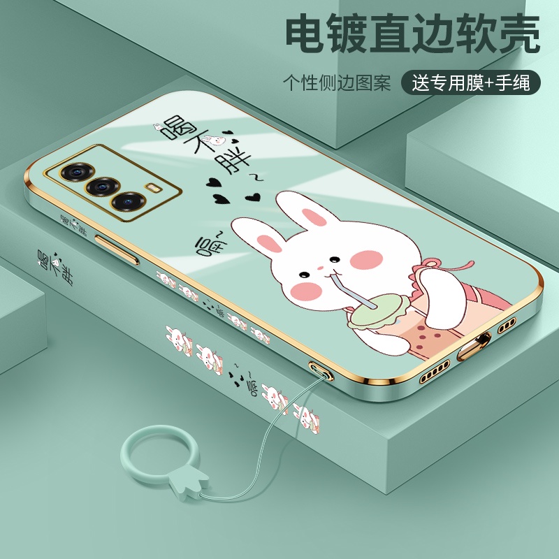 Ốp Điện Thoại Silicon Viền Thẳng Hình Thỏ Dễ Thương Cho realme GT realme GT neo2 realme GT neo3 realme GT Master realme XT