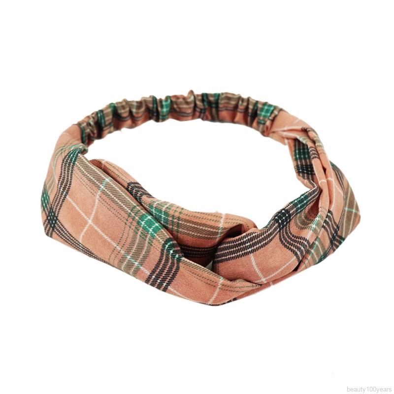 ✿beauty✿ Simple Beautiful Plaid Print Headband Korean Style Fashion New Women's Cross Hair Band