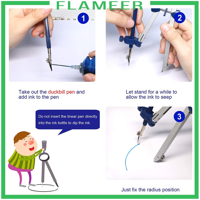 Bộ 7 La Bàn Vẽ Hình Tròn Chuyên Nghiệp