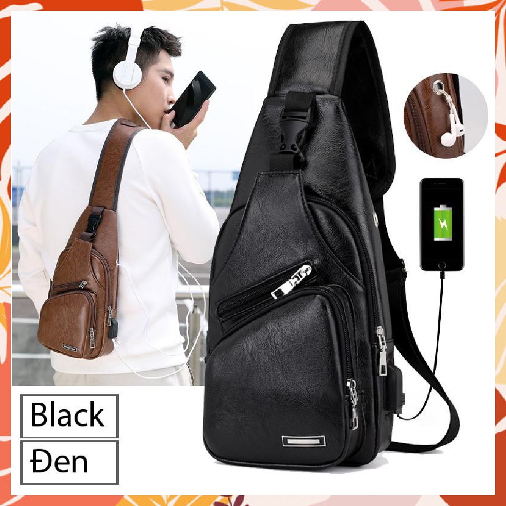 Balo nam - Túi đeo chéo nam - Kiểu dáng unisex cao cấp HANAMA S16 chống nước - Túi Da