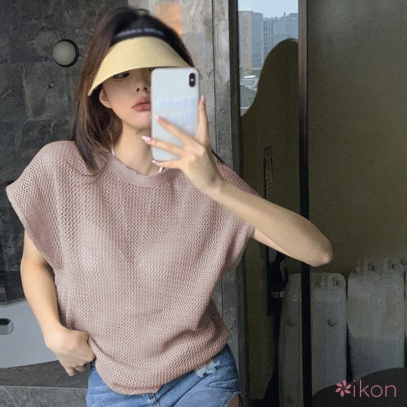 Áo Thun Lưới Mỏng Dáng Rộng Thời Trang Mùa Hè Phong Cách Hàn Quốc