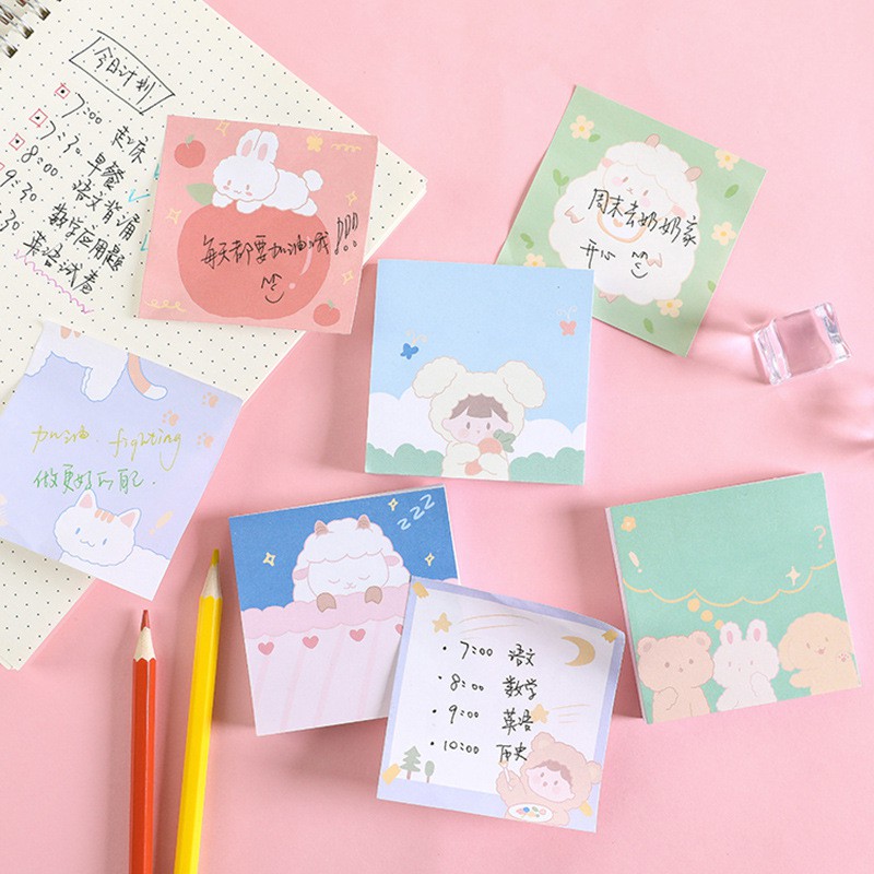 giấy note ghi chú công việc, Stickynote dán được nhiều mẫu mã cute