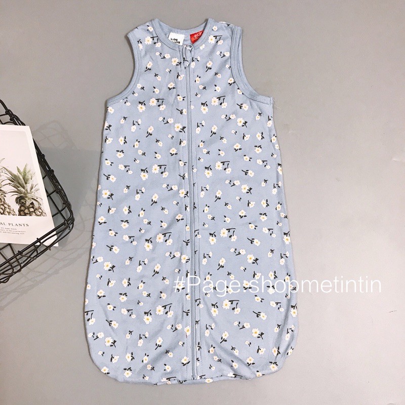 Túi ngủ cotton 1 lớp cho bé ( hoa xanh 3m