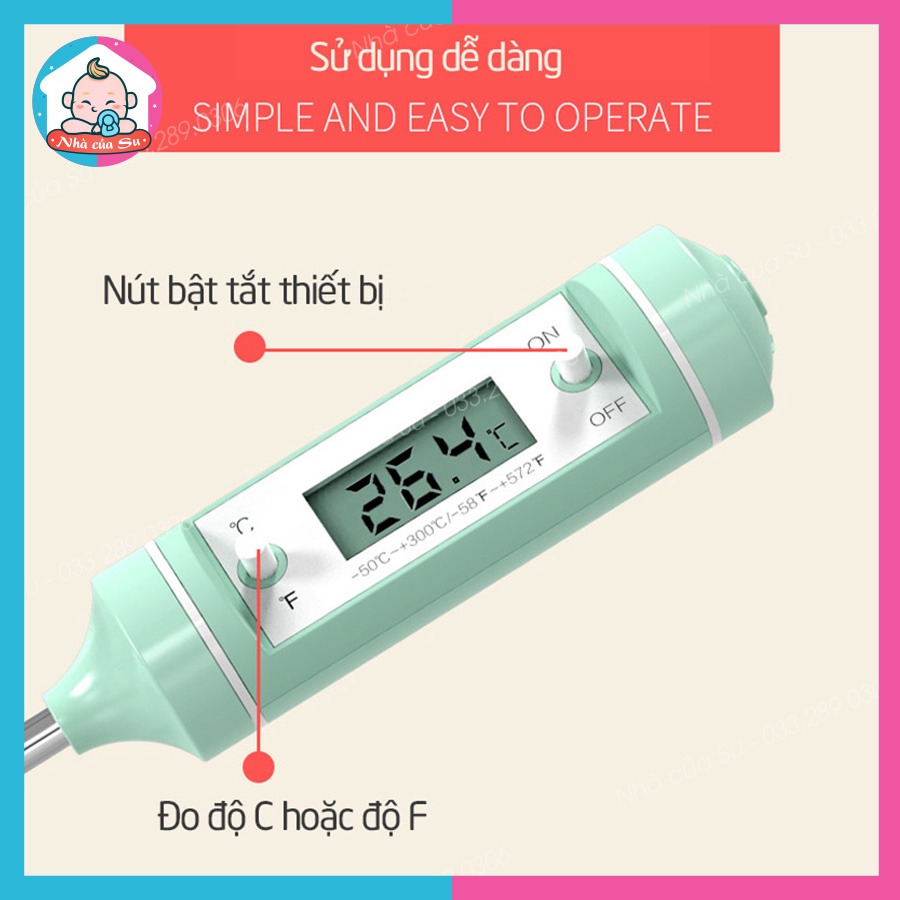 Nhiệt kế đo nước pha sữa Que đo sữa nhanh, chính xác Misuta Nhà của Su