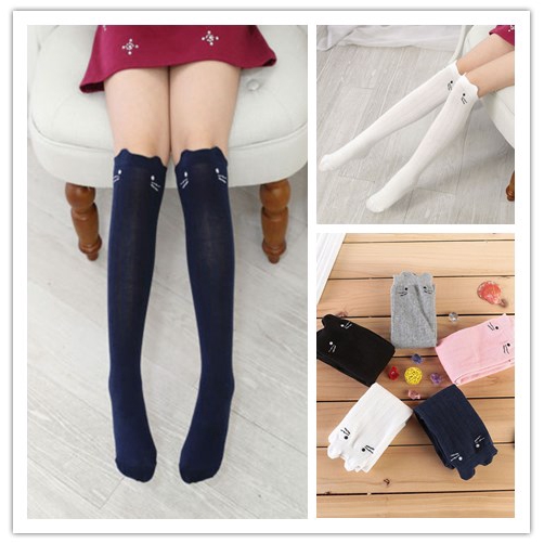 Vớ cao tới đầu gối dễ thương giữ ấm cho bé gái từ 3 đến 12 tuổi