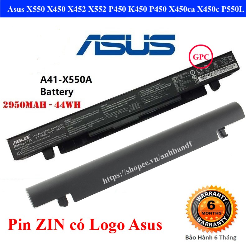 Pin Laptop Asus X550 X450 X452 X552 P450 K450 P450 X450ca X450c P550L nhập khẩu