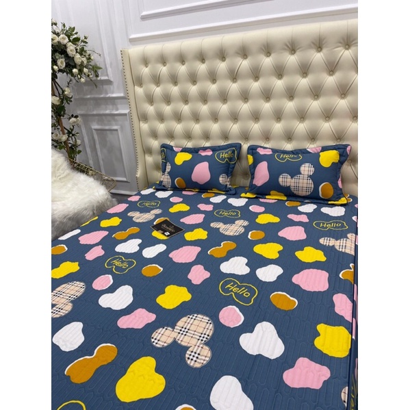 Bộ ga gối trần bông BAMBILOO cotton nhật