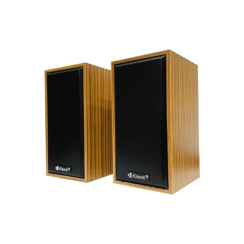 LOA KISONLI T-002A (2c/bộ) đen, nâu gỗ (2.0)