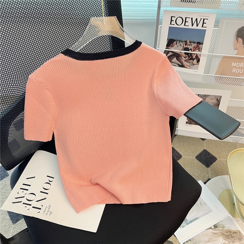 NRVP Áo Cardigan Dệt Kim Tay Ngắn Dáng Rộng Phong Cách Hàn Quốc