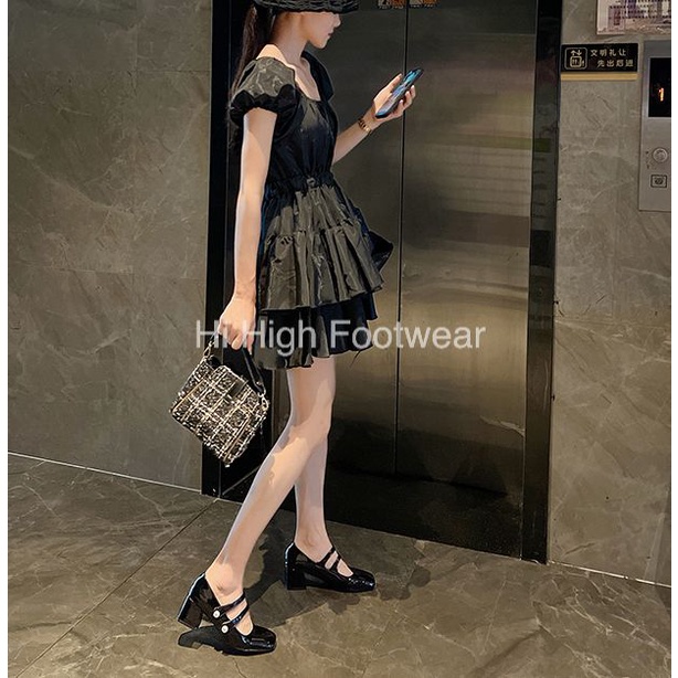 Gìay búp bê Mary Jane phong cách cổ tích đẹp, giày búp bê da trơn bóng thu đông 2022