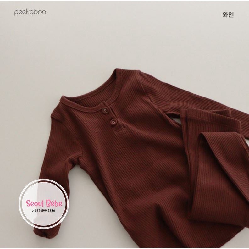 Bộ rời dài tay thu đông chất gân mỏng Golgi Peekaboo made in Korea