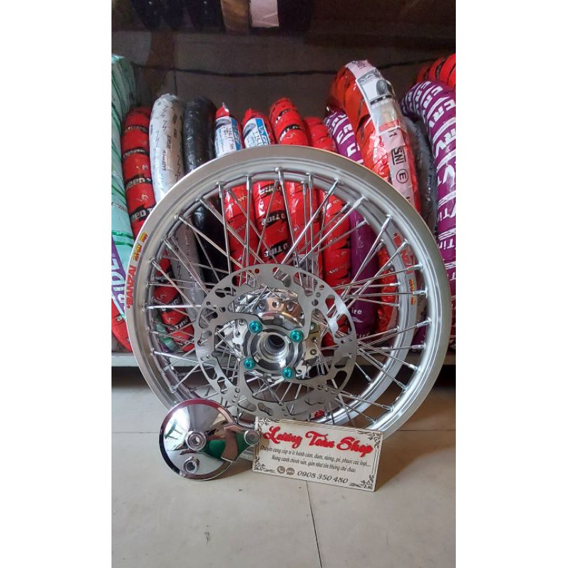 bánh căm wave trước đĩa sau đùm niềng nhôm Banzai