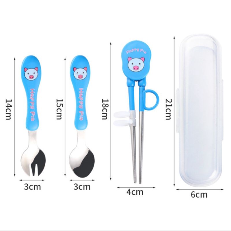 BỘ MUỖNG ĐŨA NĨA 3 MÓN DÀNH CHO TRẺ EM CHẤT LIỆU THÉP KHÔNG GỈ CAO CẤP