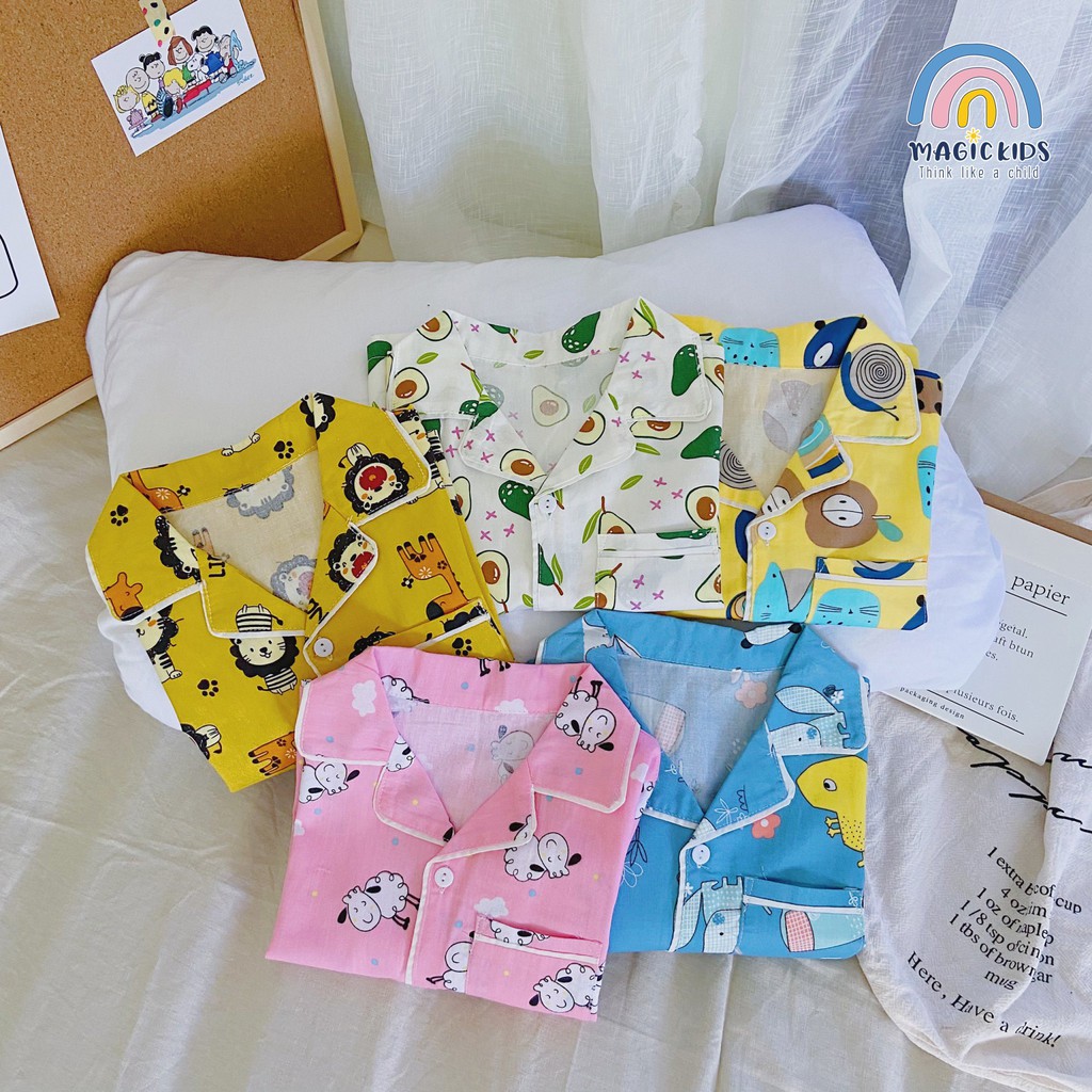 Bộ Đồ Ngủ Pyjama  họa tiết hình thú cực kỳ đáng yêu cho bé từ 9 - 30kg