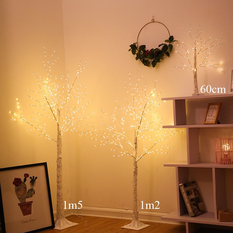 Đèn trang trí Tết nhà cửa hình dáng cây Bạch Dương  cao 60cm