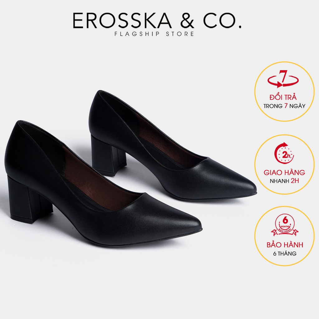 Erosska - BST Giày cao gót mũi nhọn phối nơ cao 5cm nhiều kiểu dáng - EP015