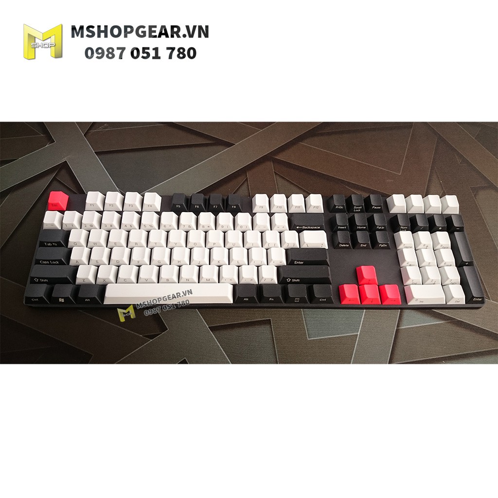 Keycap Retro Trắng - Đen ninja thick pbt cherry profile 108 keys