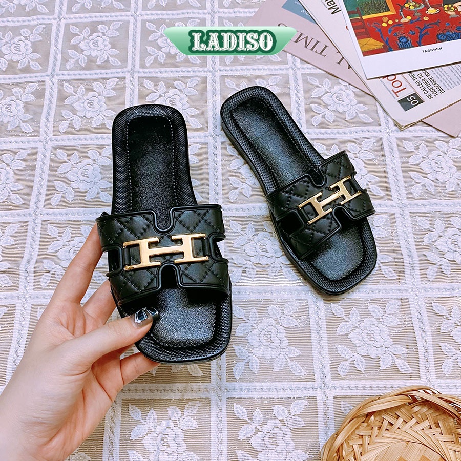Dép nữ quai ngang LADISO chữ H cực xinh chất liệu cao cấp siêu bền đi nắng mưa thoải mái TT374