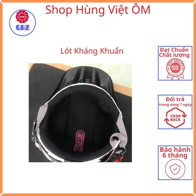 Mũ bảo hiểm nữa đầu GRZ dán tem GIVI thời trang cao cấp nam nữ, Nón bảo hiểm 1/2 GRZ tem GIV thời trang cao cấp nam nữ