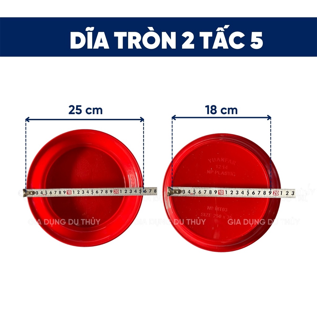 Dĩa nhựa tròn giá rẻ lót chậu cây nhiều kích thước của tổng kho gia dụng Du Thủy