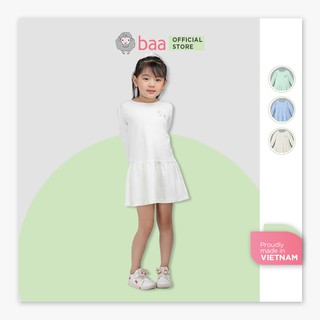 Đầm dài tay bé gái BAA BABY thêu họa tiết xinh xắn - GT-AD12D