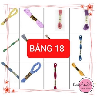 BẢNG 18 [ Giá 6 sợi dài 1m2] CHỈ COTTON THÊU TRANH CHỮ THẬP LOẠI ĐẸP DAI SỢI KHÔNG XÙ