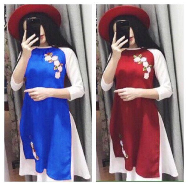 Sét Áo Dài Cách Tân Kèm Chân Váy Siêu Hot