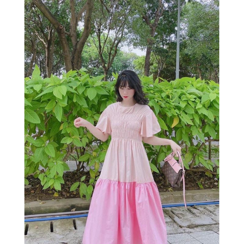 ĐẦM SUÔNG NHÚN THÂN PHỐI MÀU - 210 | BigBuy360 - bigbuy360.vn