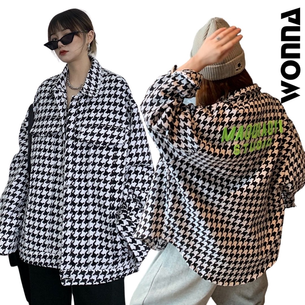 ÁO KHOÁC CARO DẠ TWEED TRẮNG ĐEN NAM NỮ ULZZANG UNISEX NỔI BẬT CHẤT DẠ CÁ TÍNH NGẦU STREET STYLE