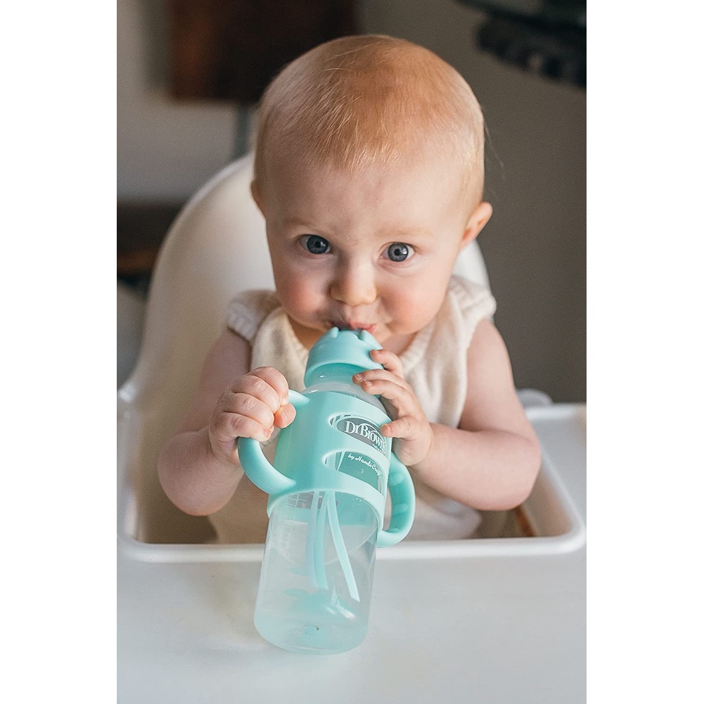 Bình Nước Dr Brown's Sippy Có Ống Hút Kèm Tay Cầm Silicone Dung Tích 250ml