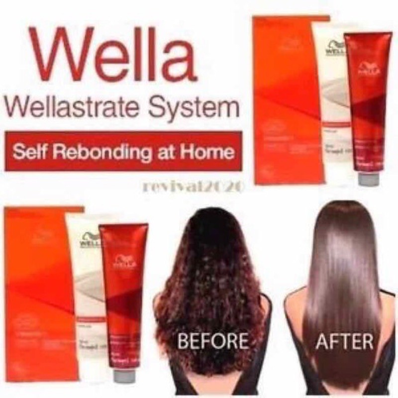 Tóc Đẹp Store Bộ thuốc duỗi tóc Wella Creatine Straight 100ml x2 ( mới) mềm bóng ép tóc tại nhà hiệu quả