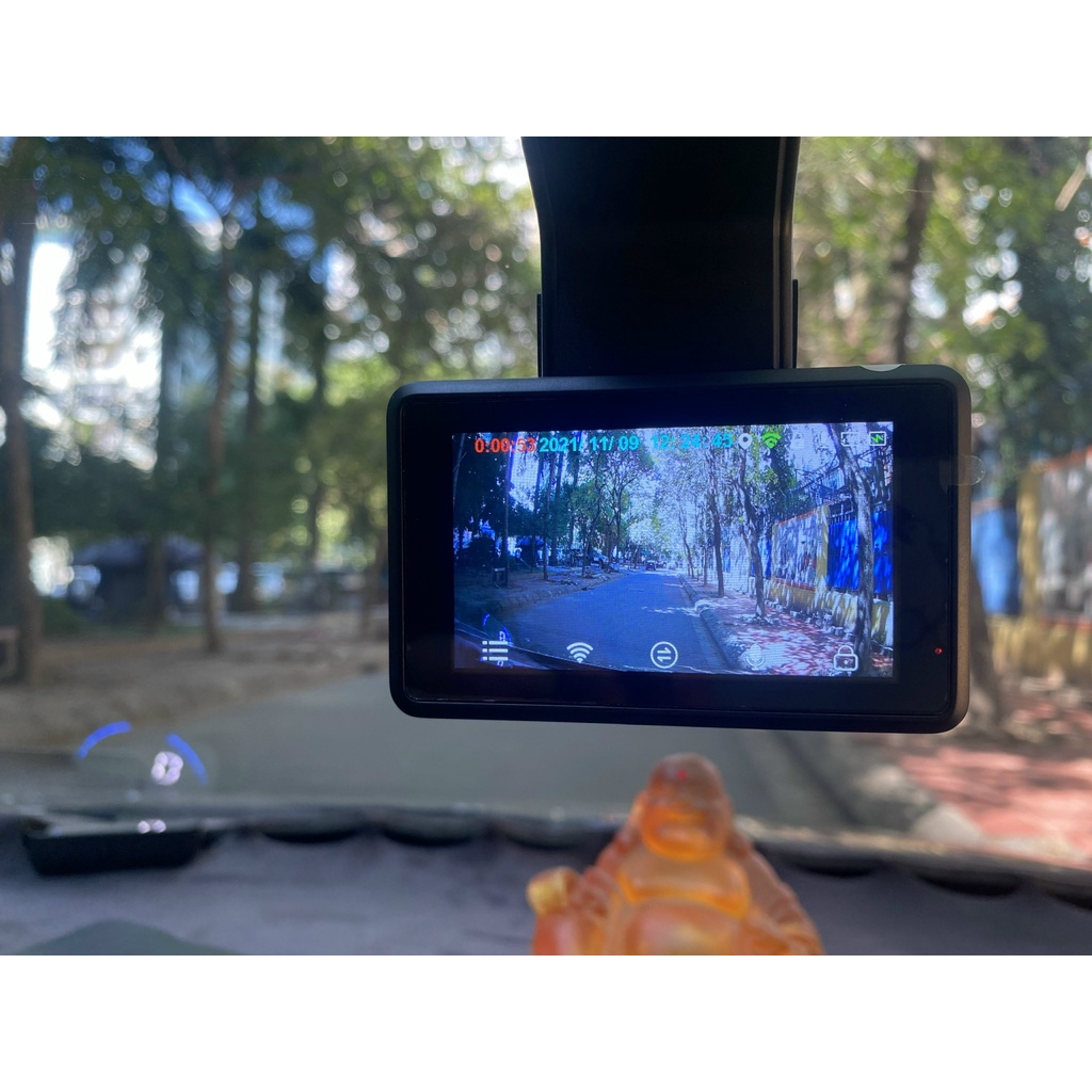 Camera hành trình gắn kính lái ô tô DASHCAM SAMRT K10, màn hình LCD IPS 3 inch, tích hợp camera sau và Wifi, Kèm thẻ nhớ