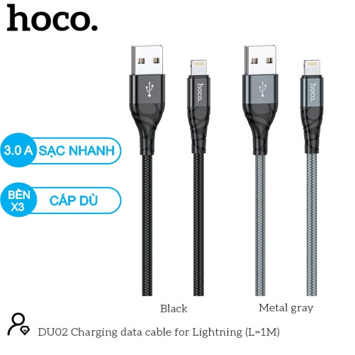 Cáp sạc nhanh DU02 siêu bền cho điện thoại iPhone