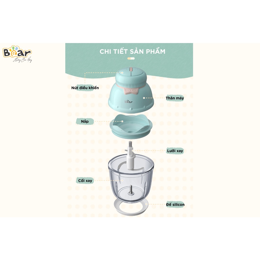 MÁY XAY ĂN DẶM BEAR 0.6L GR-B06V1 BẢO HÀNH 18 THÁNG