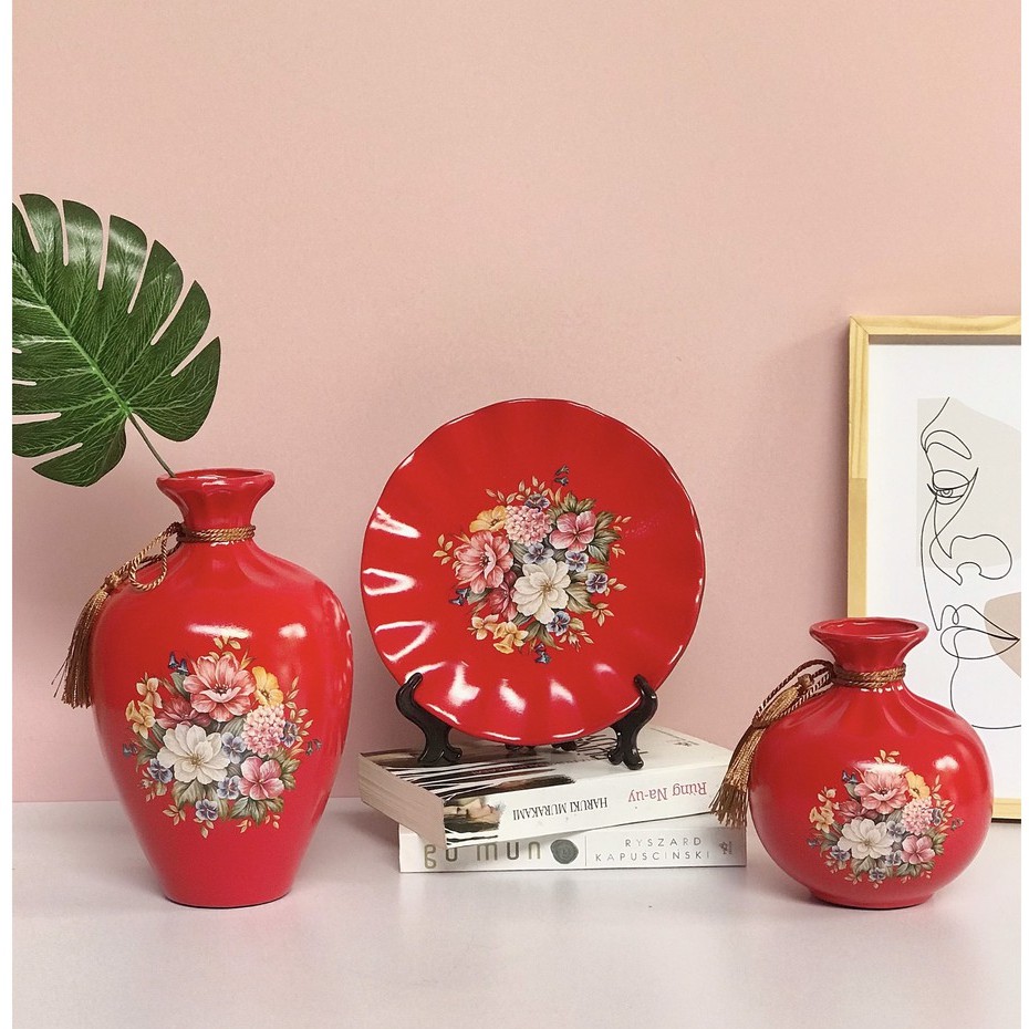 Lọ Hoa Decor Bình Hoa Giả Bộ bình 3 món hút tài lộc chọn 20 mẫu mới đẹp
